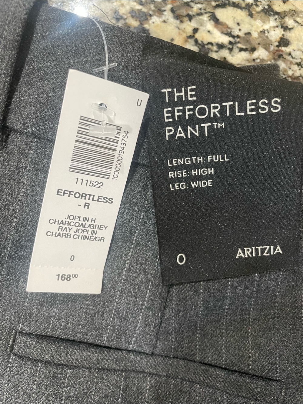 Aritzia The Effortless Pant - Charcoal Grey Pinstripe - Picture 2 of 3